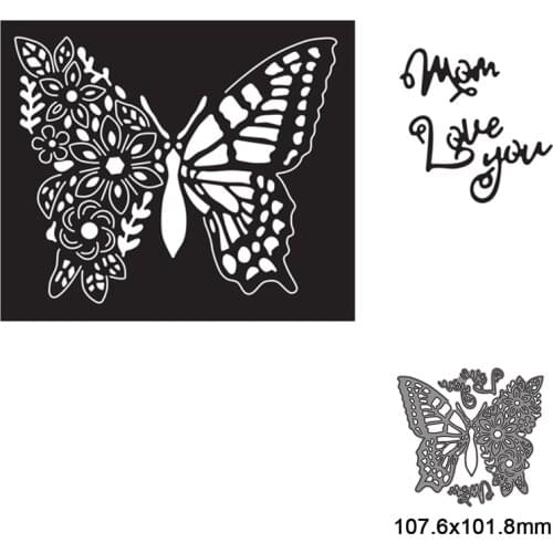 Butterfly Flower Mom Love you Metal Cutting Dies For DIY Scrapbook Cutting Die Paper Cards Embossed Decorative Craft Die Cut New