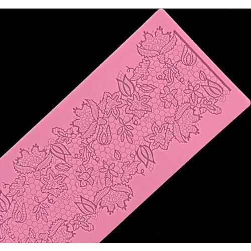 Minsunbak Lace Cake Border Decorative Silicone Mold Beautiful Pop Lace Silicone Pad Sugarcraft Fondant Mold Gumpaste