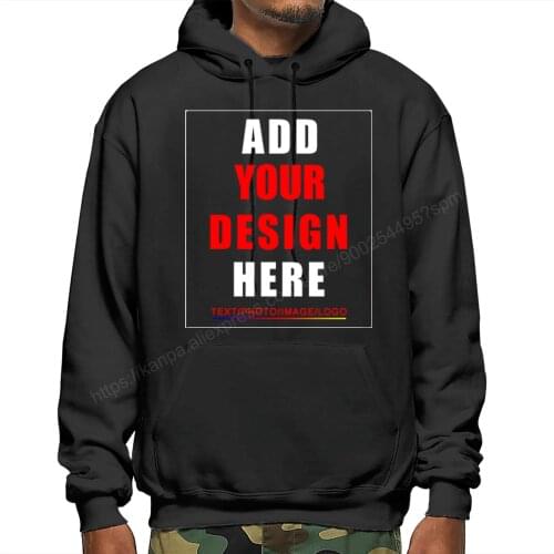 Customized Image/Picture Mens Plus Size Hoodies Brand Black Classics Sweatshirt Tops Autumn/Winter Workout Clothes Street Dance