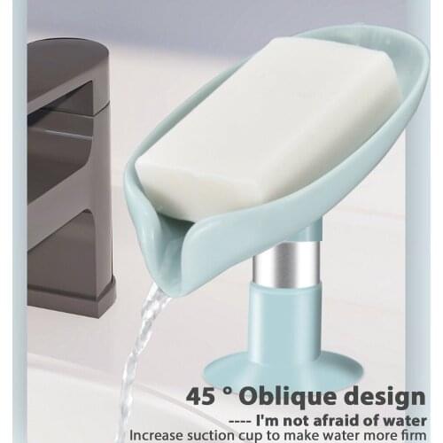 Leaf Shape Soap Box Drain Soap Holder Box Bathroom Shower Soap Holder sponge Storage Plate Tray Bathroom Supplies Bathroom Gadge