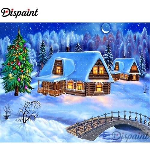 Dispaint Full Square/Round Drill 5D DIY Diamond Painting "Christmas scenery" 3D Embroidery Cross Stitch Home Decor Gift A11827