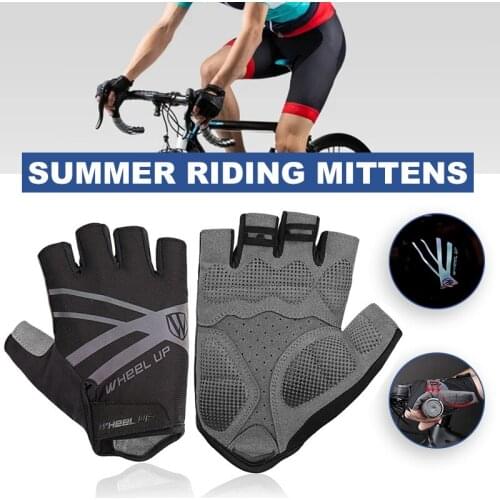 Non-slip Half Finger Gloves with Wrist Wrap Support Padded Fitness Short Open Finger Glove for Riding Sports Summer M2