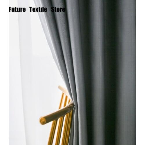 High-quality Blue Cotton Curtains Blackout Curtains for Living Dining Room Bedroom