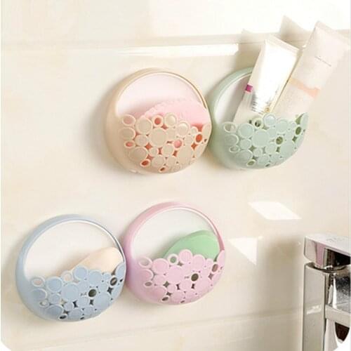 New ColorToilet Suction Cup Holder Bathroom Kitchen Soap Shelf Dish Home Soap Holder Tray Wall Holder Make Up Storage Box