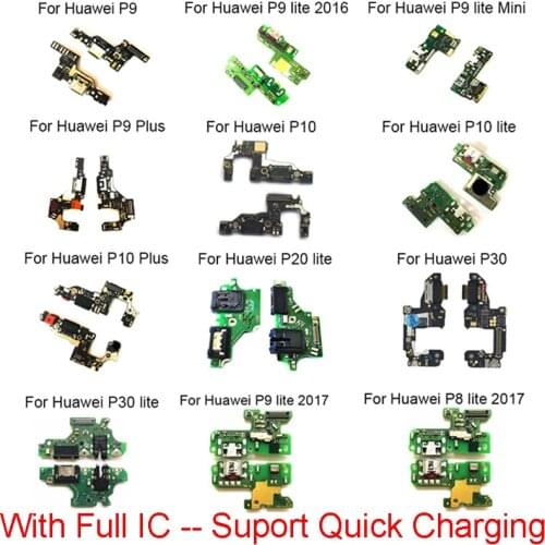 USB Charger Board For Huawei P8 P9 P10 P20 P30 Pro Lite Plus P9 Lite Mini 2016 2017 Charging Port Dock Connector Flex Cable