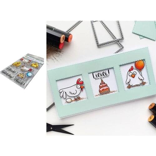 Happy hatch day Chicken birthday balloon metal die cutting 2021 new diy die molds scrapbooking paper making cuts crafts big die