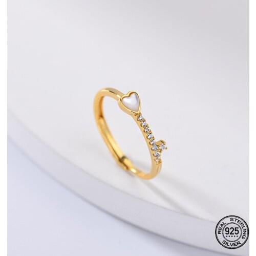 Silver Heart Rings For Women Adjustable Trend Cat Eye Opal Simple Crystal Romantic Send Girlfriend Anniversary Fine Jewelry Gift