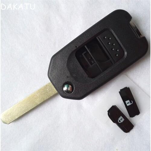 DAKATU 2 BUTTONS FOLDING FLIP REMOTE KEY SHELL CASE FOR 2014 HONDA CRIDER JADE FOB COVER