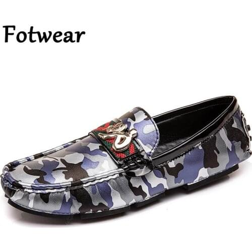 Fotwear Brand Camouflage Men Loafers 39-48 Big Size Military Men Driving Shoes Breathable Slip On Mens Flats Moccasin Footwear