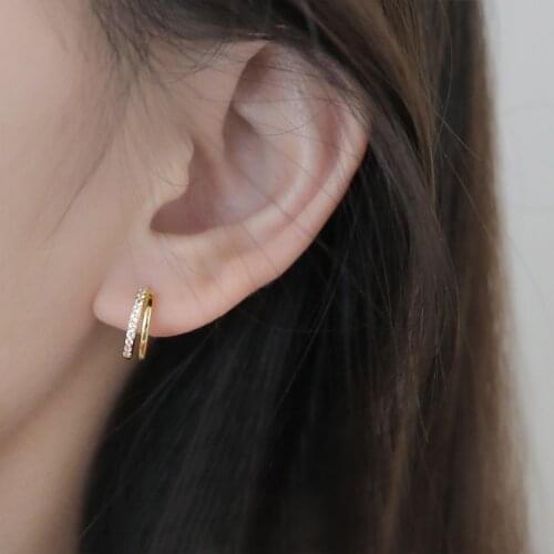 925 Sterling Silver Vintage C Hooks Stud Earrings Small Simple Ear Bone Jewelry For Women Female 925 Gold Earing Holiday Gifts