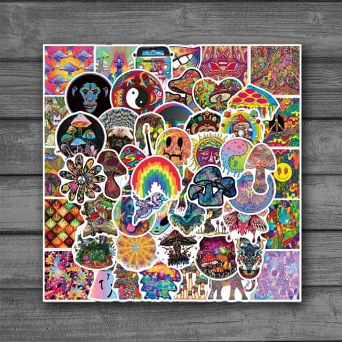 10/50Pcs Psychedelic Cool Fashion Art Graffiti Stickers Skateboard Bike Guitar Laptop Phone Waterproof Sticker Decal Kid Toy