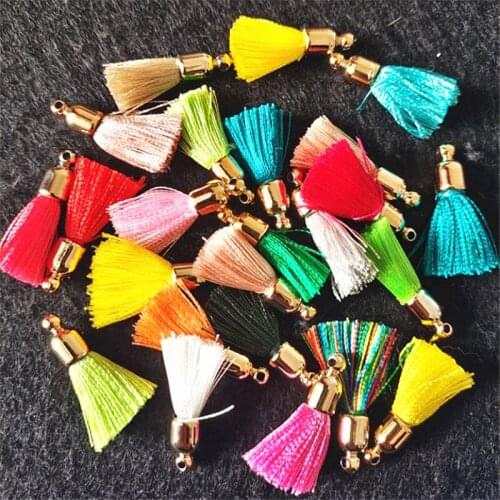 100pcs short tassel pendants with caps for women bracelets making accessories for bracelets hanging size 25mm length