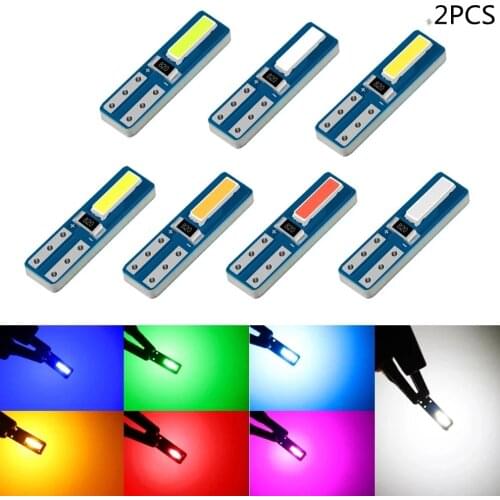 2Pcs W3W T5 Led Canbus W1.2W Super Bright Wedge Dashboard Lamp Car Interior Lights Bulb Auto Warning Indicator Instrument LED