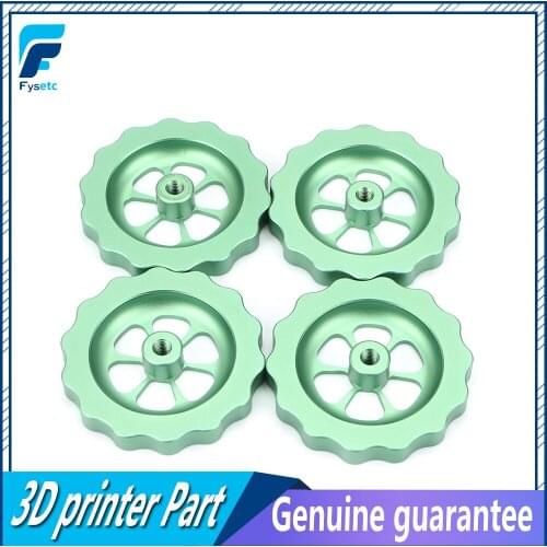 4pc 3D Printer Parts Big Hand Twist Leveling Nut All Metal Green For TEVO Tornado Ultimate Leveling Knob Leveler M5 thread