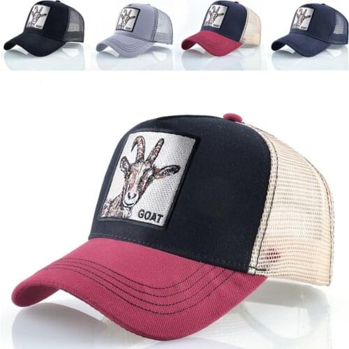 Womens Baseball Cap For Men Summer Adjustable Mesh Sun Hat Personalized Animals Cartoon Embroidery Fashion Stitching Color