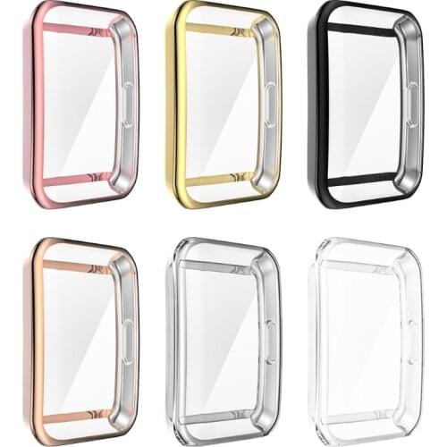OOTDTY Electroplating TPU Watch Cover Shell Screen Protector Case for Honor Band 6 Smart Wristband Accessories