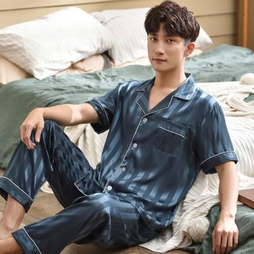 ChuQu Mens Silk Pajamas
