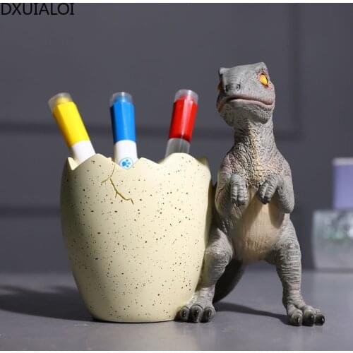 Childrens creative pen holder storage box office desktop ornaments Nordic personality home decoration dinosaur pen barrel