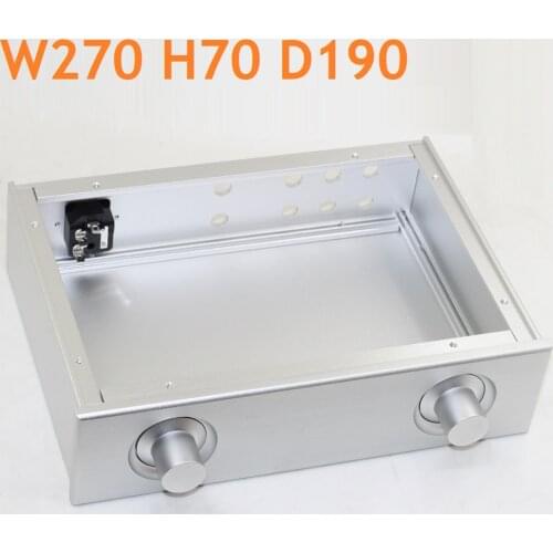 Size: D190 W270 H70 DAC Amplifier Case Aluminum Chassis Power Supply DIY Case WA29 All Aluminum Amplifier Case