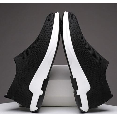 Black Sneakers Slip On Shoes for Men Mesh Casual Shoes Summer Sneakers Men Loafers Breathable Mens Trainers Tenis Masculino