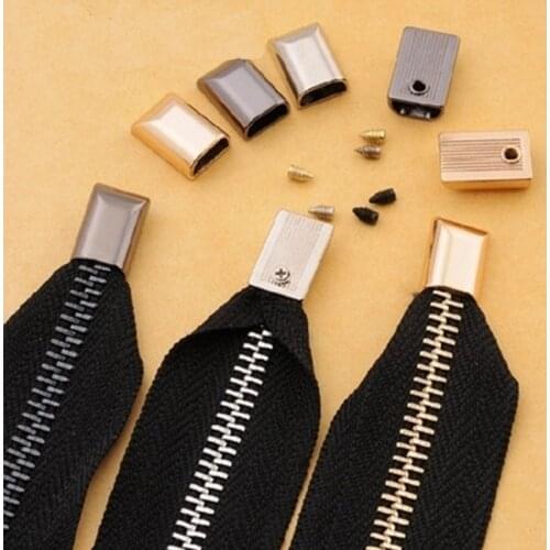 10pcs Metal Zipper Plug Bag Hardware Zipper Tail Clip Plug Tail Plug Head With Screw Zipper Tail Stop Plug Head Bag