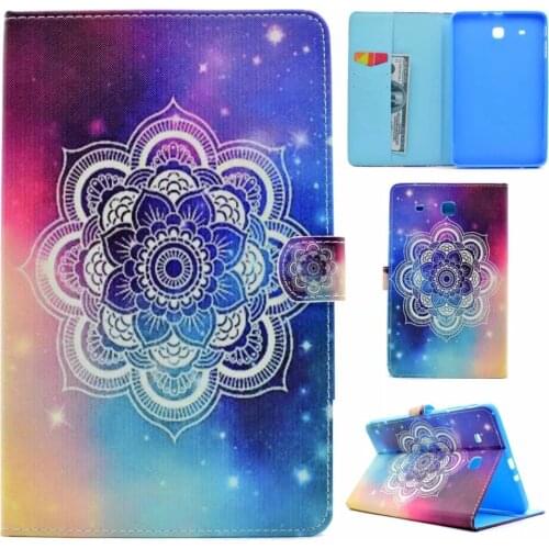 Fashion Painted Flip PU Leather Smart Case For Samsung Galaxy Tab E 9.6 Case For Samsung Galaxy Tab E T560 SM-T560 T561 Cover
