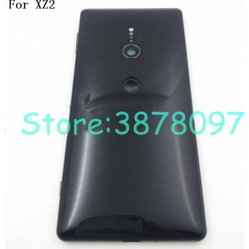 Original 5.7" For Sony Xperia XZ2 H8216 H8266 H8276 H8296 Back Battery Metal Cover Rear Door Housing Case With Camera Lens +Logo