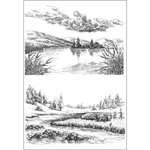 Lake / River DIY Silicone Clear Stamp Cling Seal Scrapbook Embossing Album Craft H58C