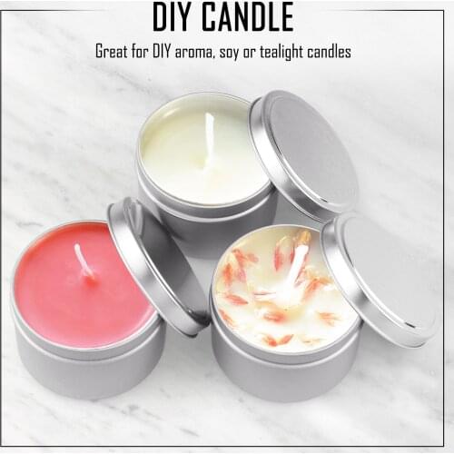 24PCS 8OZ Empty Tinplate Candle Box Tins Cans Containers with Lids for Aroma Essential Oil Soy Tealight Candle Making Supplies