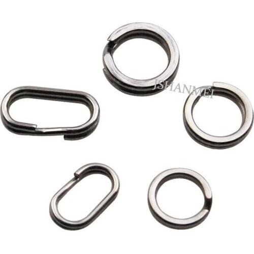 300pcs Stainless Steel Split Rings Multi-purpose Round/Oval Split Rings for Fishing Connector Steel Ringls