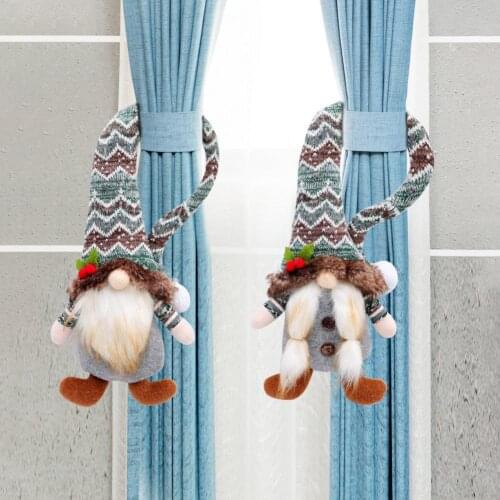 Christmas Curtain Buckle Nordic Style Christmas Flavor Santa Claus Curtain Buckle Rope Window Curtain Holdbacks for Home