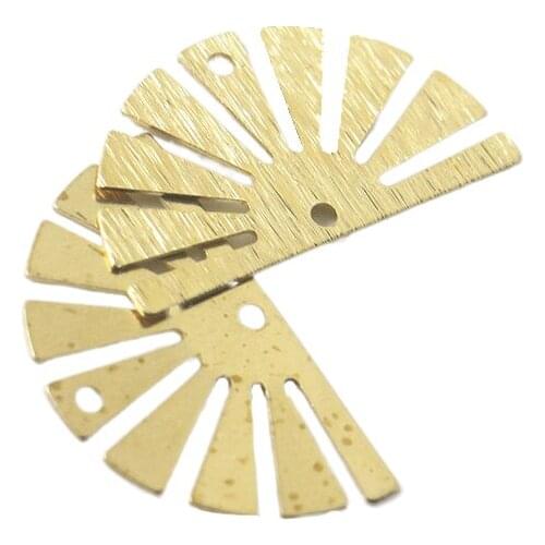 DIY Necklace Earrings Jewelry Making 20 PCS Brushed Semicircle Earrings Pendant Brass Fan-shaped Tassel Pendant