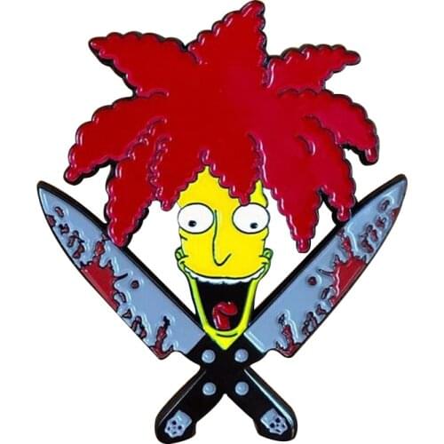 Sideshow Bob enamel pin inspired by the recurring criminal serial killer who was once Krusty The Clowns TV sidekick