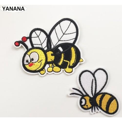 Lovely bee embroidery with badges Iron on Patches for Clothing DIY Iron on for Jacket Jeans Decoration