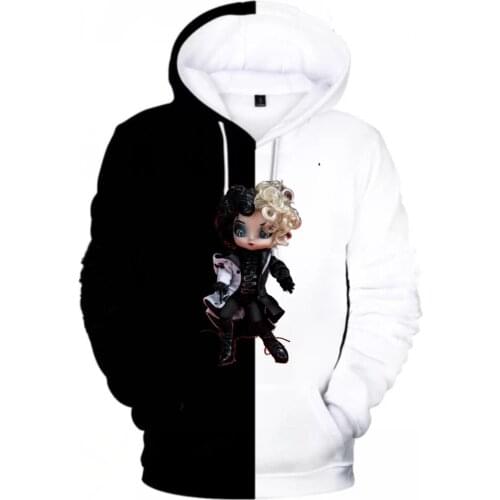 New Movies Black And White Witch Cruella Hoodie Fashion Man Woman Sweatshirt Hip Hop Anime Witch Boy Girl PullCustom made