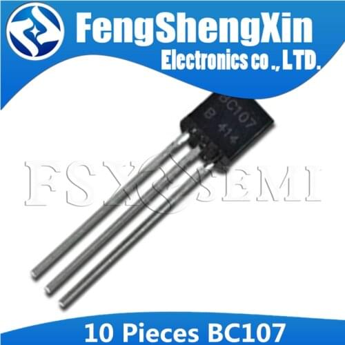 10pcs BC107 TO92 Transistor TO-92 C107 BC107B NPN general purpose transistors