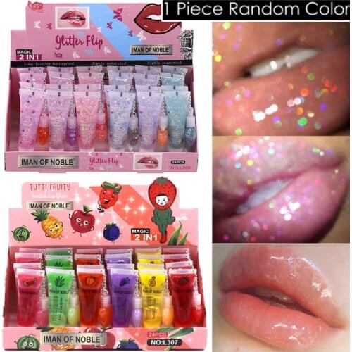 Tutti Fruity Scented Lip gloss Glasting Water Gloss Glitter Sequins Lip Oil Moisturizing Durable Therapy Repair Dry Lip gloss