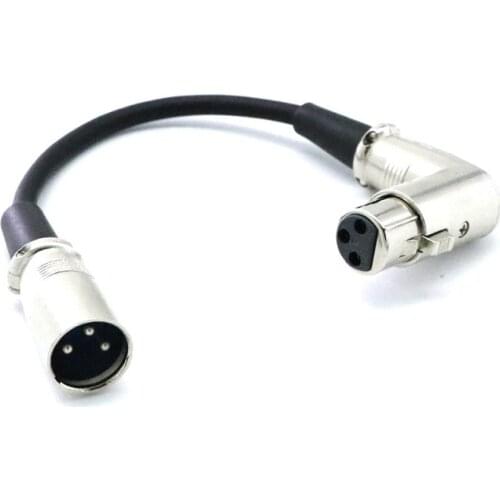 Right-Angle 3Pin XLR Male to XLR Female Extension Microphone Audio Cable Adapter for Speakers Microphone Mixer