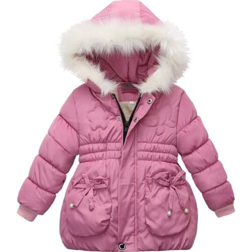 2 3 4 Years Winter Baby Girls Jacket Keep Warm Fashion Christmas Coat Hooded Zipper Cute Princess Costume Outerwear Kids Clothes