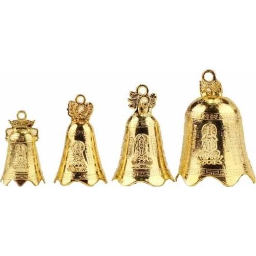 Golden bells chimes accessories car linked to the Goddess of Mercy bell Antique bell jewelry DIY