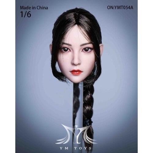 1/6 YMTOYS YMT054 Female Head Sculpt Carving Fit 12'' Soldier Action Figure Body