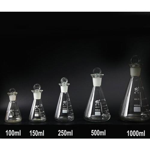 1Piece 50ml to 1000ml Iodin Flask Iodine Flask Iodin Determination Flask with Grinding Mouth For Chemistry Laboratory Experiment