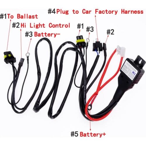 1 Pcs Xenon Lamp HID H4 H13 9007 Wire Harenss Socket Connector Telescopic Lamp Control Line Group Change Light Beam 5500