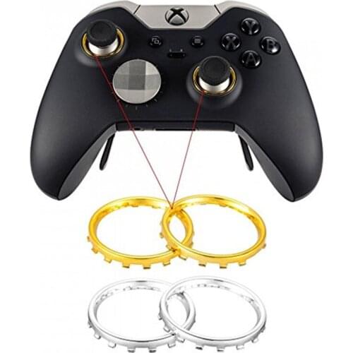 10pcs chrome custom Thumbstick Accent Rings For Microsoft Xbox One Elite Controller Gamepad Repair Replacement Parts