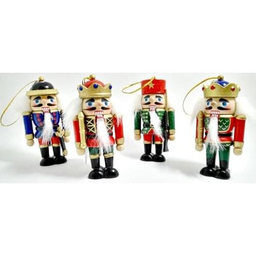 10CM puppets doll toy chunky wooden nutcracker children Christmas toy gift 4pcs/lot HT003