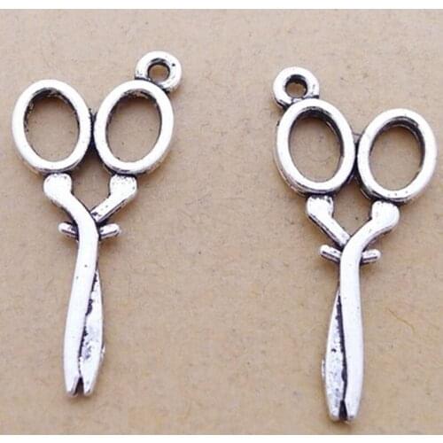 15 Pieces Of Charm Pendants With Silver 15*30mm Scissors DIY Tools For Jewelry Making