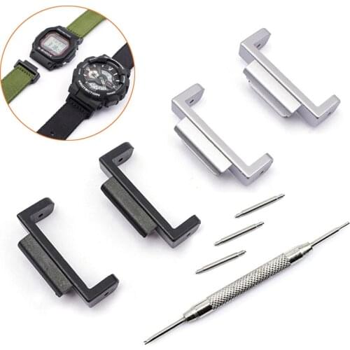 16mm Black Adapters Connectors for Casio G-SHOCK GA-110 GD-100 DW-5600 G-5600 Men Replacement Band Strap Watch Refit Accessories
