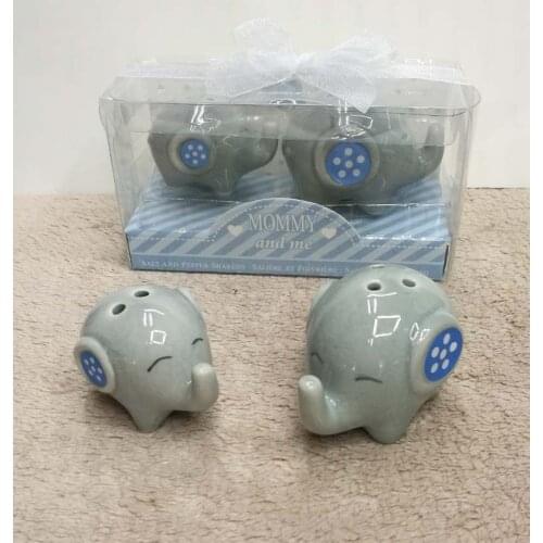 20pcs=10box porcelain indian wedding gifts of elegant elephant salt pepper shaker baby shower baptism souvenirs