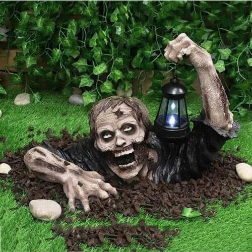 2021 Creative Halloween Decoration Zombie Terror Scary Horror Decor Light Lantern Statue For Home Outdoor Garden Outside Yard