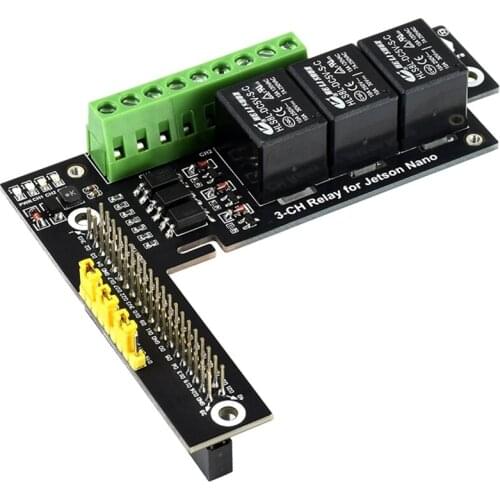 3-Ch Relay Expansion Board Designed for Jetson Nano,3 Channels Relay Control,Configurable Control Pin,Up to Stackable